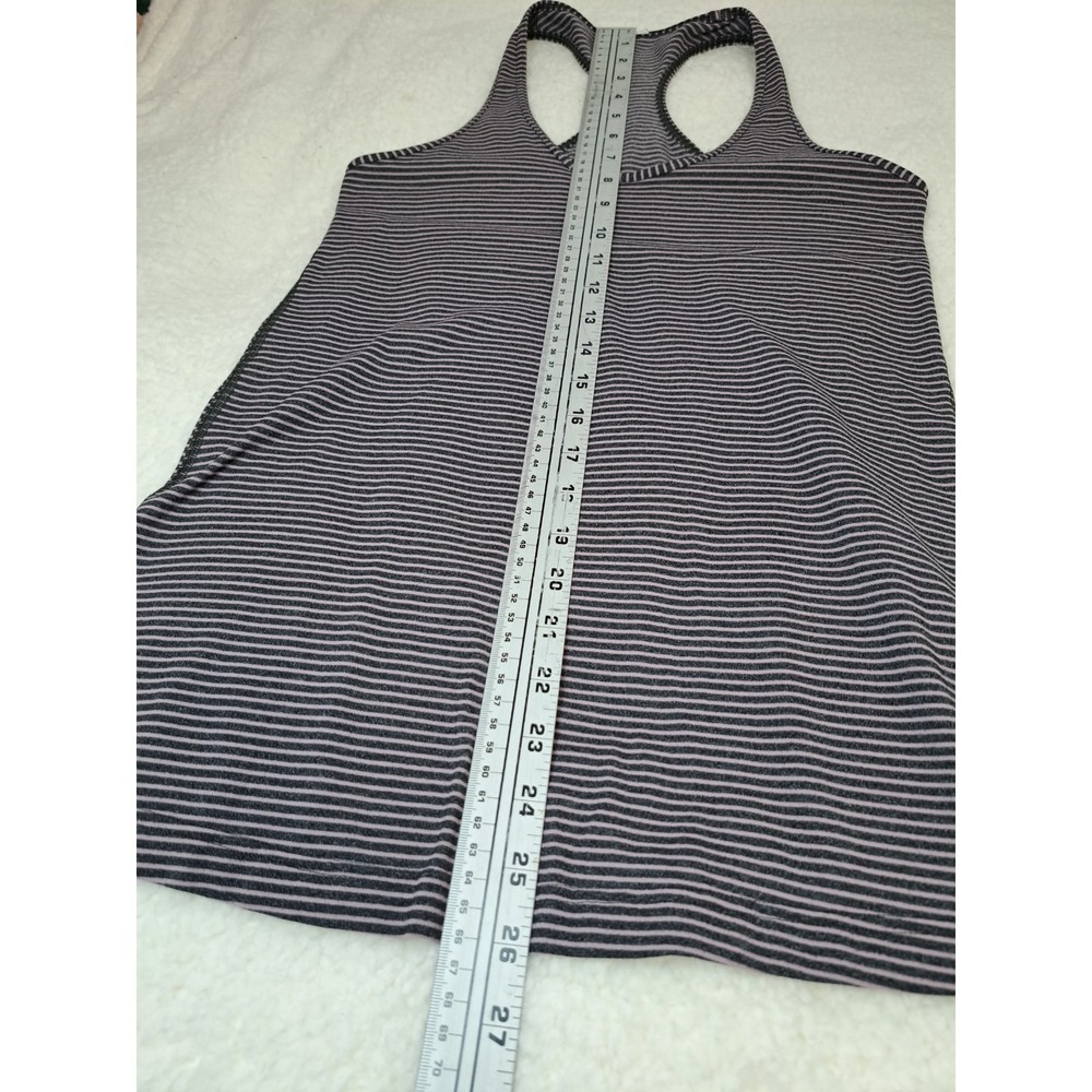 Lululemon Athletica Cool Racer Tank Top Gray Pink Striped Small Medium - Picture 6 of 6